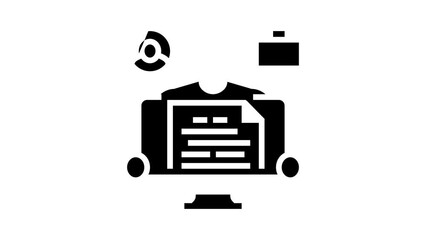 Wall Mural - resume writer glyph icon animation