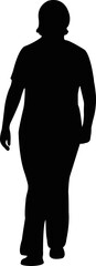 Wall Mural - a fat woman walking body silhouette vector