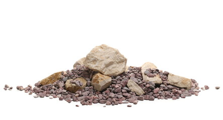 Poster - Decorative rocks isolated on white background