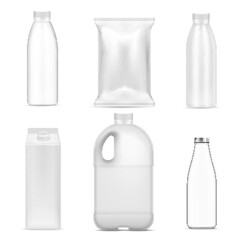 Poster - Milk Packages Realistic Set