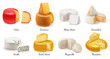 Realistic Cheese Icon Set