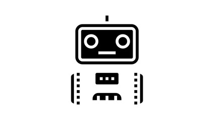 Canvas Print - smart robot glyph icon animation