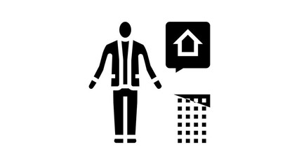 Wall Mural - property manager glyph icon animation