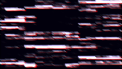 Fototapete - Glitch distorted style background. Digital modern effect of damaged screen made of blocks. For game screens, web-sites, designs, banners and business. 3d rendering.