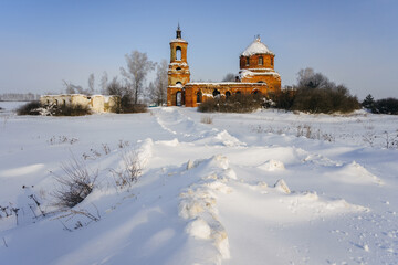 Wall Mural - church in the snow