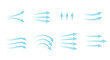 © Evi - Air flow directions.Blue Icons with arrows.Vector illustration.