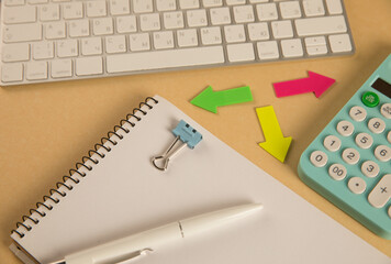 Wall Mural - Keyboard, calculator and notepad