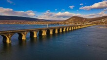 Rockville Bridge Across The Susquehanna River In Marysville, Pennsylvania