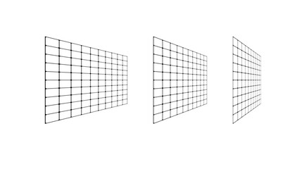 Poster - Flat grid surface set. Rectangle vertical plane in different perspective. Different angles design elements collection. Vector