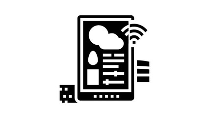 Wall Mural - climate monitoring agriculture glyph icon animation