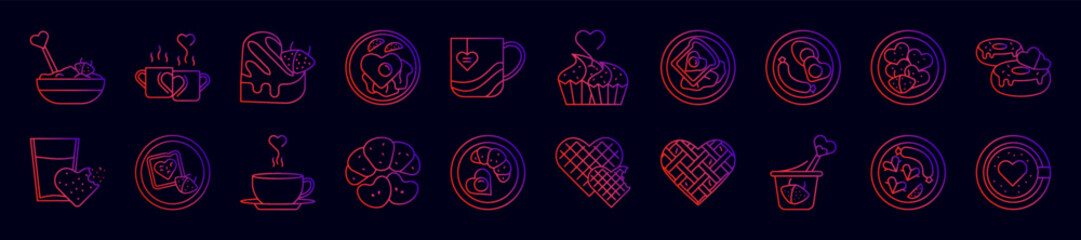 Aufkleber - Breakfast with love nolan icons collection vector illustration design