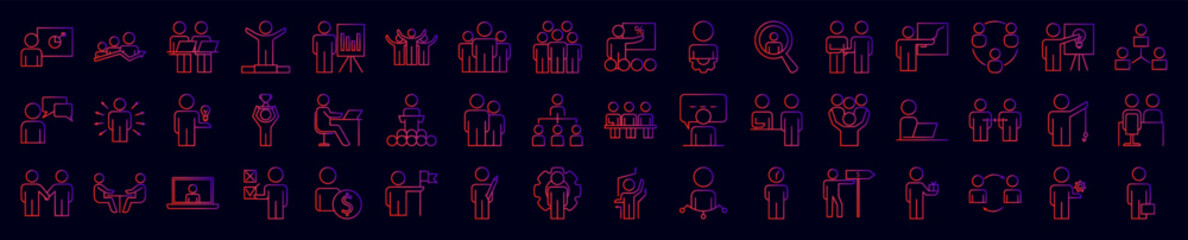 Aufkleber - Business organisation nolan icons collection vector illustration design