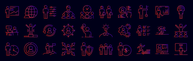 Aufkleber - Business people nolan icons collection vector illustration design