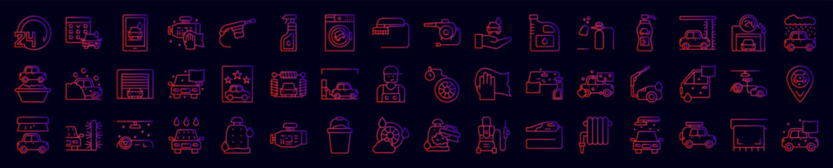 Aufkleber - Car wash nolan icons collection vector illustration design