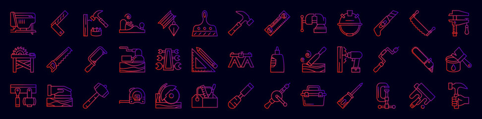 Aufkleber - Carpentry nolan icons collection vector illustration design