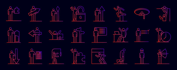 Poster - Conceptual figures nolan icons collection vector illustration design
