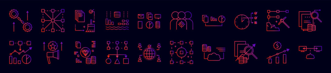 Aufkleber - Data analysis big data nolan icons collection vector illustration design
