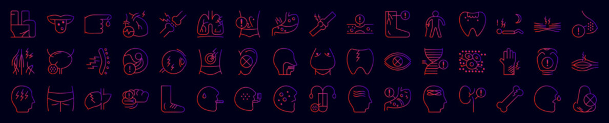 Aufkleber - Disease nolan icons collection vector illustration design