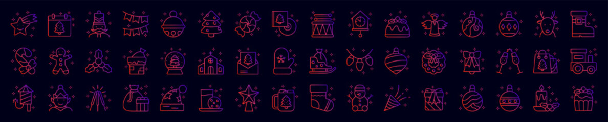 Poster - Christmas nolan icons collection vector illustration design