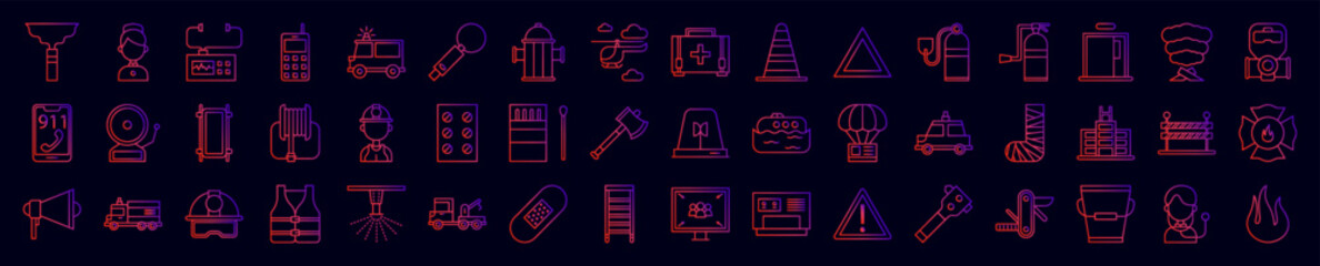 Aufkleber - Emergencies nolan icons collection vector illustration design