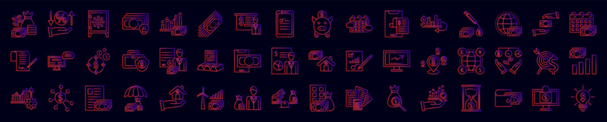 Aufkleber - Financial nolan icons collection vector illustration design