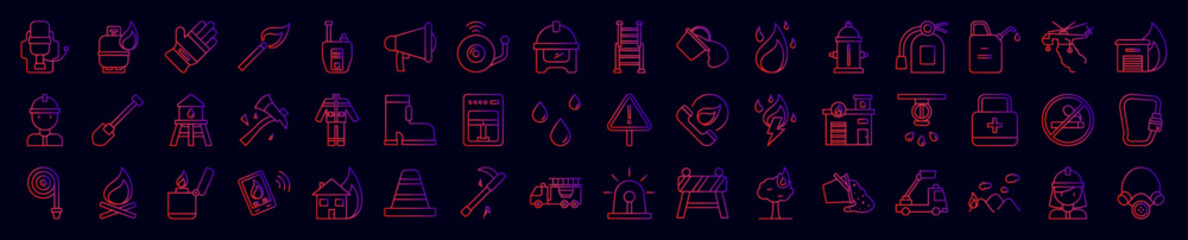 Aufkleber - Firefighter nolan icons collection vector illustration design