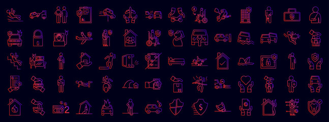 Poster - Insurance nolan icons collection vector illustration design