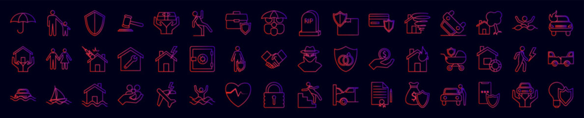 Poster - Insurance nolan icons collection vector illustration design