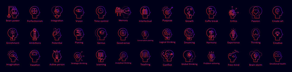 Aufkleber - Human mind nolan icons collection vector illustration design