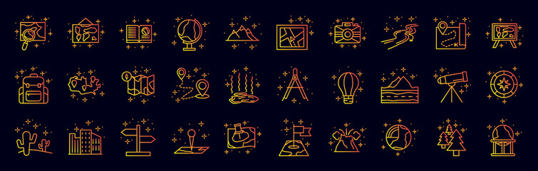 Poster - Geography nolan icons collection vector illustration design