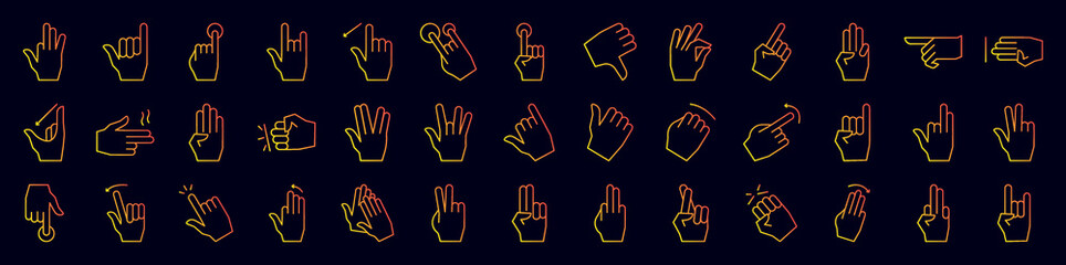 Poster - Hand nolan icons collection vector illustration design