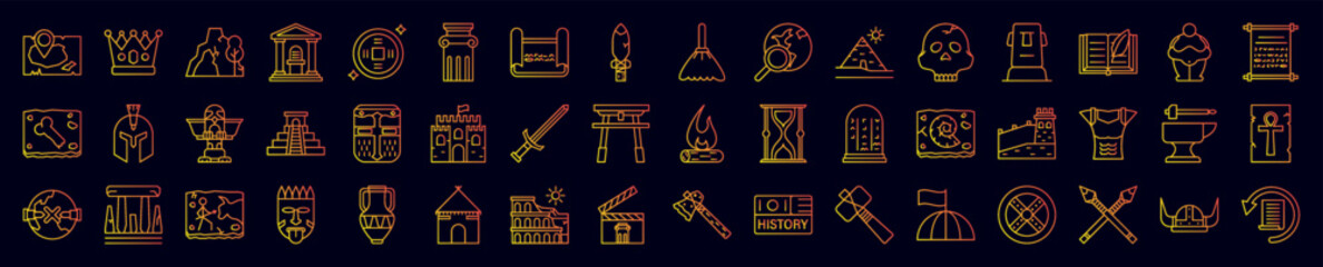 Poster - History nolan icons collection vector illustration design