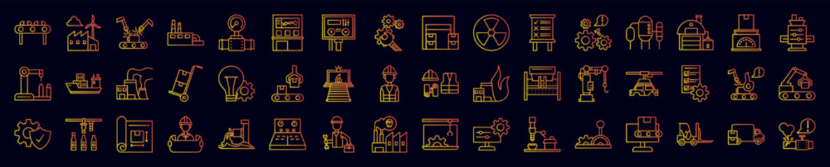 Poster - Industry nolan icons collection vector illustration design