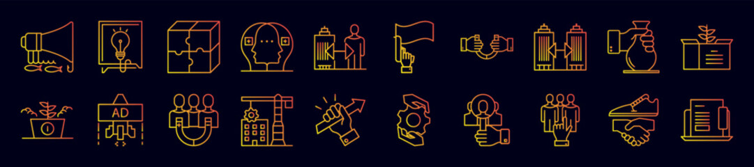 Poster - Growth hacking nolan icons collection vector illustration design