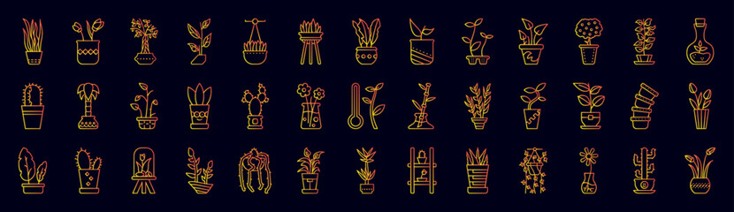 Poster - House plant nolan icons collection vector illustration design
