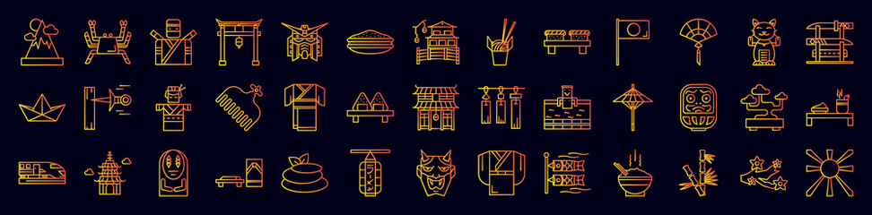 Poster - Japan nolan icons collection vector illustration design