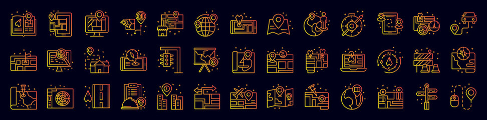 Poster - Maps and navigators nolan icons collection vector illustration design