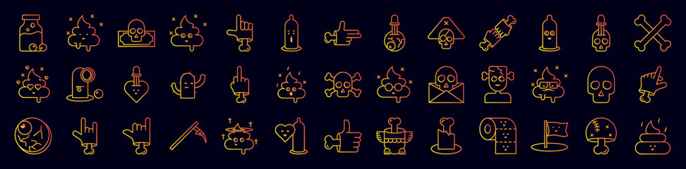 Poster - Nasty nolan icons collection vector illustration design