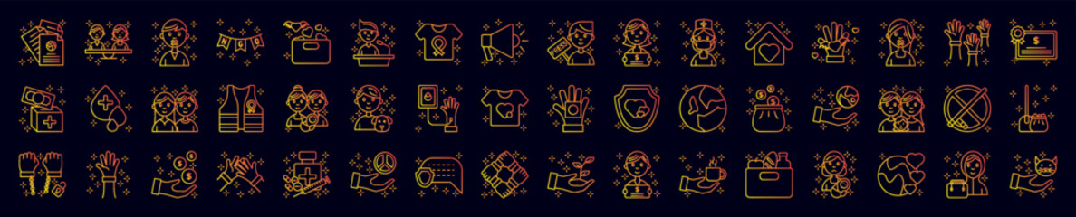 Poster - No gubernamental organization nolan icons collection vector illustration design