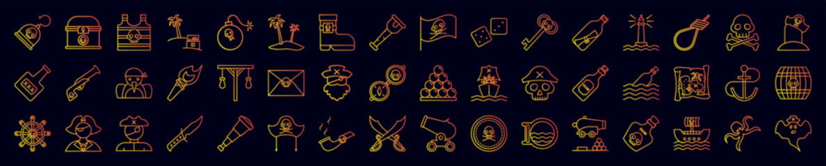 Poster - Pirate nolan icons collection vector illustration design