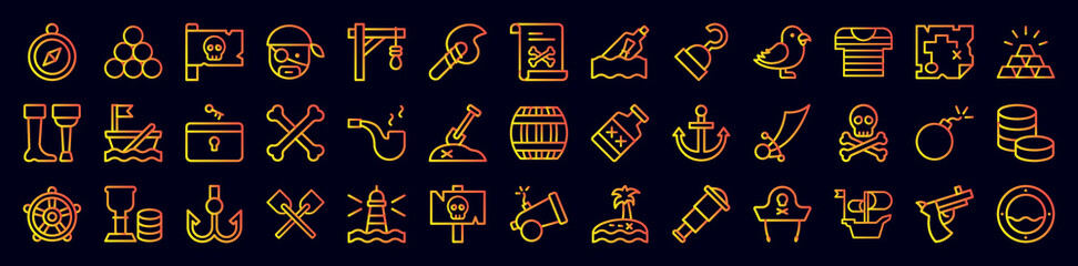 Poster - Pirate nolan icons collection vector illustration design