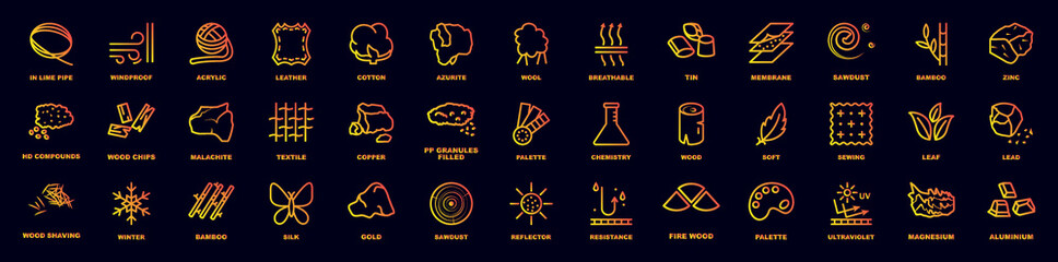Poster - Row matterial nolan icons collection vector illustration design