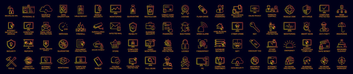 Poster - Security nolan icons collection vector illustration design