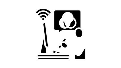 Wall Mural - graphic designer freelance glyph icon animation