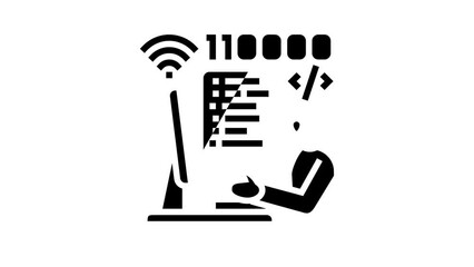 Wall Mural - developer freelance glyph icon animation