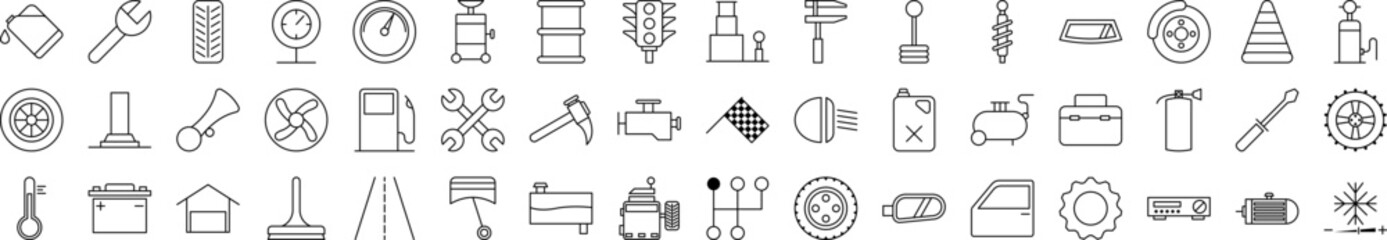Poster - Auto workshop icons collection vector illustration design