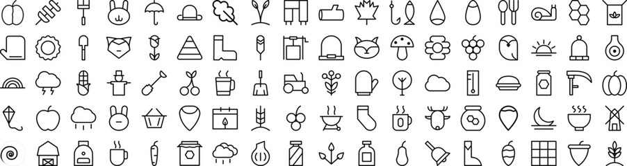 Poster - Autumn icons collection vector illustration design