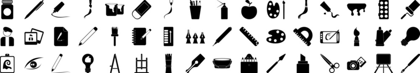 Poster - Art and painting web icons collection vector illustration design