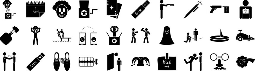Poster - Laughter Day icons collection vector illustration design