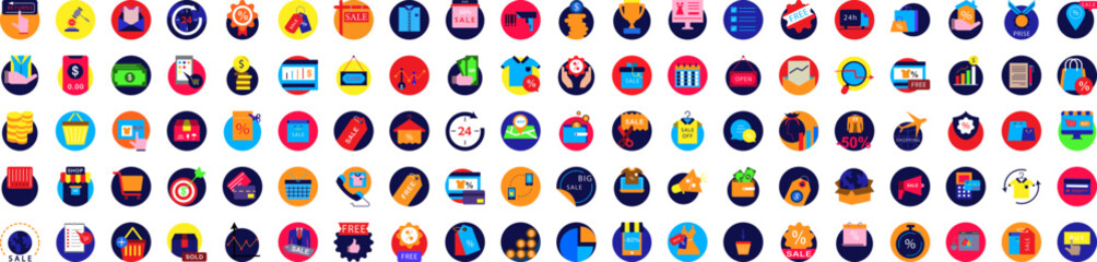 Poster - Discount icons collection vector illustration design